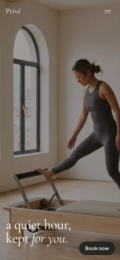 Website with Dayrue booking: Online booking for yoga and Pilates studios, Website